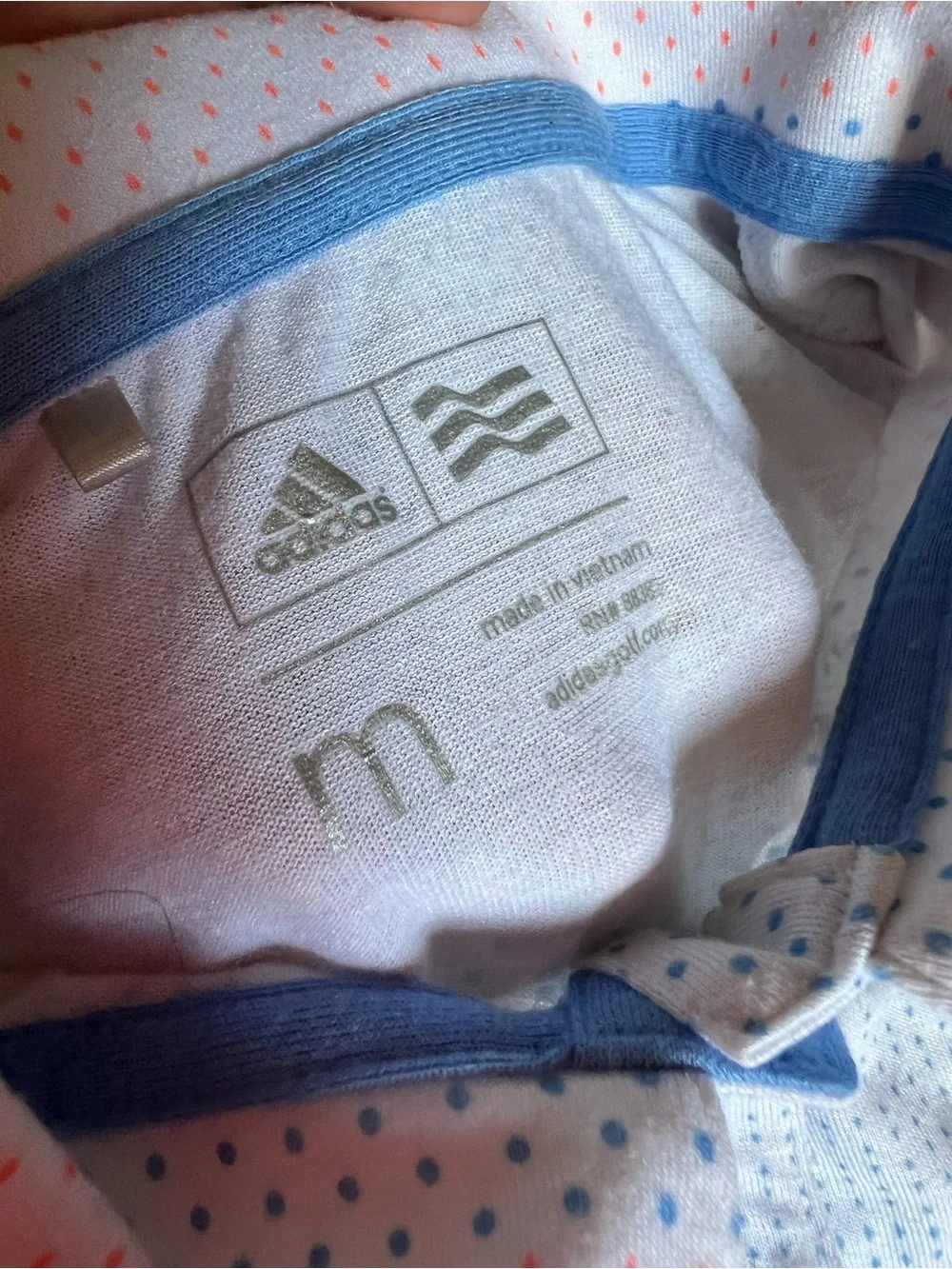 adidas men or woman Pink & White Striped Moisture-Wicking golf shirt